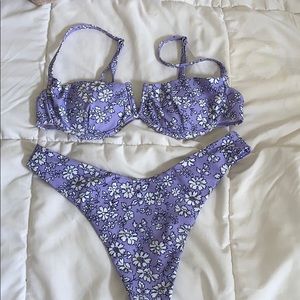 ZAFUL Flower V Wired High Leg Bikini Swimsuit